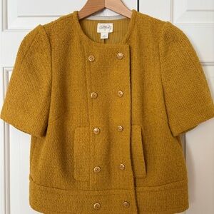 Chic Mustard Double-Breasted Blazer
